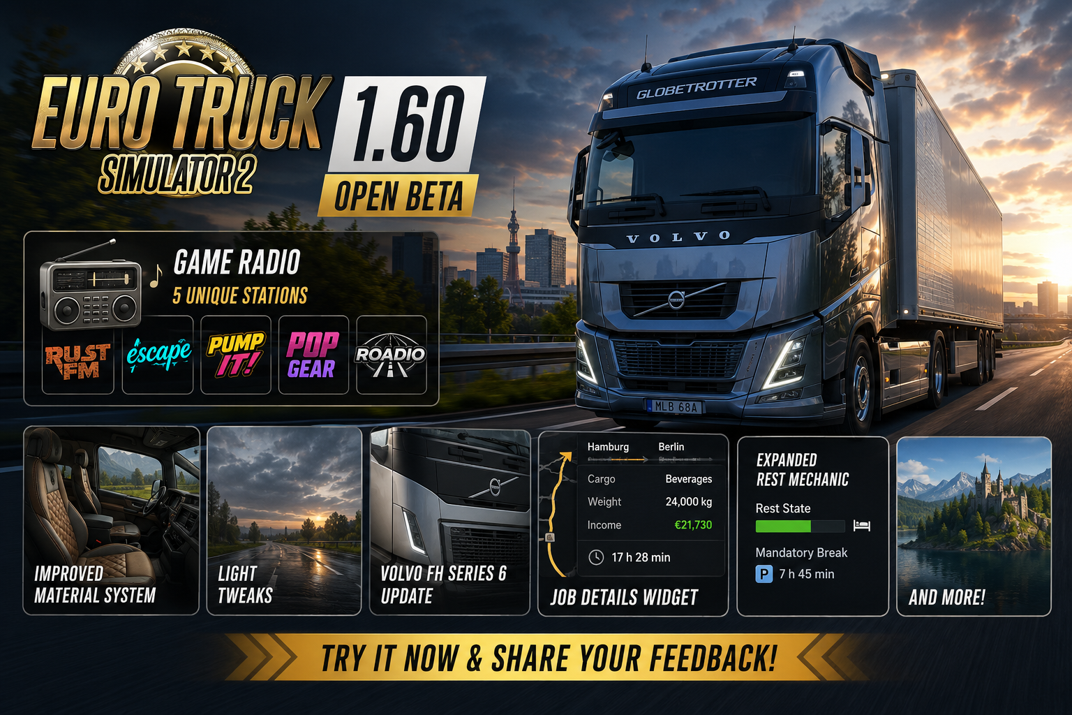 Euro Truck Simulator 2 1.60 Open Beta Released