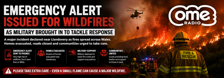 Emergency Alert Issued as Wildfires Spread Across Wales